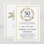 Moderne strand Boho 50ste huwelijksjubileumfeest Kaart (Voorkant / Achterkant)