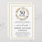 Moderne strand Boho 50ste huwelijksverjaardagsfees Kaart (Voorkant / Achterkant)