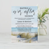 Moderne strand- en duinbruiloftbrunch kaart (Staand voorkant)