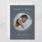 Moderne Strand Foto Bruiloft Save the Date (Voorkant)
