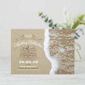 Moderne strand huwelijksuitnodigingen - Zee Foam S Kaart (Staand voorkant)