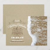 Moderne strand huwelijksuitnodigingen - Zee Foam S Kaart (Voorkant / Achterkant)