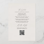 Moderne strand kust- en RSVP QR-code trouwkaart go Folie Uitnodiging (Achterkant)