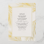 Moderne strand kust en RSVP QR Code Weddenschap Go Folie Uitnodiging (Voorkant)