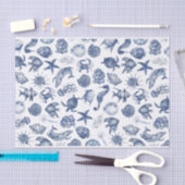 Moderne strand kust waterverf trouw blauw tissuepapier (Craft)