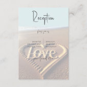Moderne strand met hart Vellum Wedding Reception Informatiekaartje (Voorkant)
