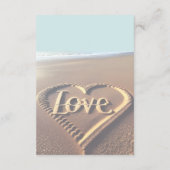 Moderne strand met hart Vellum Wedding Reception Informatiekaartje (Achterkant)