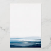 Moderne strand Ocean Theme Wedding Folie Uitnodiging (Achterkant)