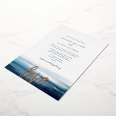 Moderne strand Ocean Theme Wedding Folie Uitnodiging (Gedraaid)
