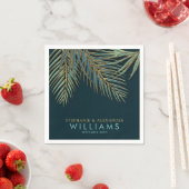 Moderne Strand Palm Goud Blauw Groen Tropische Bru Servet (Insitu)