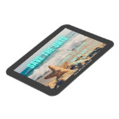 Moderne strand Scene & Neon sparen de Datum Magneet (Linkerzijde)