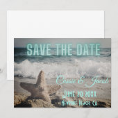 Moderne strand scène Save the Date (Voorkant / Achterkant)