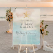 Moderne strand thema bruiloft ceremonie welkom acryl bord