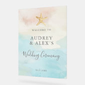 Moderne strand thema bruiloft ceremonie welkom acryl bord (Hoek)