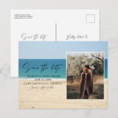 Moderne Strand Trouwfoto Bewaar de datum Briefkaart (Voorkant / Achterkant)