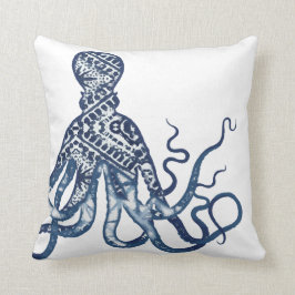 Moderne strand Waterverf Shibori Pattern Octopus Kussen