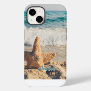 Moderne Strand Zeester Schelp Lucht Persoonlijk iPhone 14 Hoesje
