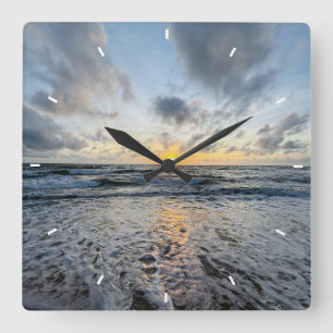 Moderne strand zonsondergang wandklok huis decorat