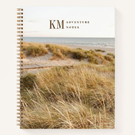 Moderne strandavonturen monogram  notitieboek
