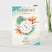 Moderne strandbestemming trouwpaspoort QR-code (Voorkant)