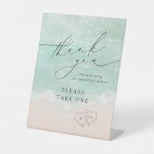 Moderne strandbruiloft cadeaus, neem er één reclamebord met voetstuk (Voorkant)