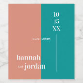 Moderne strandduinen | Gepersonaliseerde bruiloft Wijn Etiket (Enkel label)