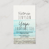 Moderne strandfotografie-yoga-instructeur visitekaartje (Voorkant)