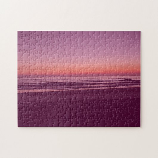 Moderne strandgradiënt bij zonsondergang legpuzzel (Horizontaal)