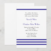 Moderne strandhuwelijksuitnodigingen (marineblauw) kaart (Voorkant / Achterkant)