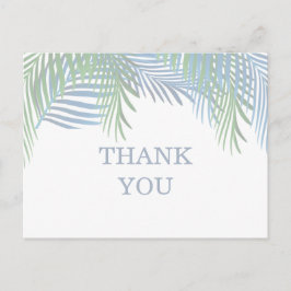 Moderne strandpalm verlaat begrafenis briefkaart