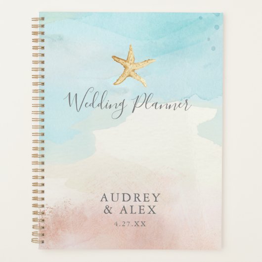 Moderne strandthema trouwplanner planner (Voorkant)