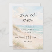 Moderne strandtrouw save the date (Voorkant)