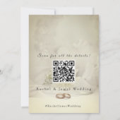 Moderne strandtrouwkaart met QR-code Kaart (Achterkant)