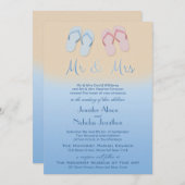 Moderne strandwagentjes of Teenslippers voor beste Kaart (Voorkant / Achterkant)