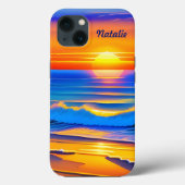 Moderne strandzonsondergang  Case-Mate iPhone case (Achterkant)