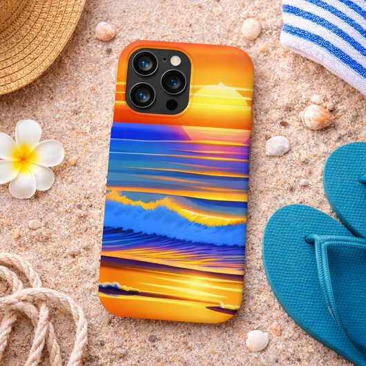 Moderne strandzonsondergang  iPhone hoesje