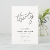 Moderne strass Ivoor Chic 30e verjaardag Kaart (Staand voorkant)