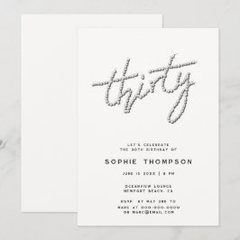 Moderne strass Ivoor Chic 30e verjaardag Kaart