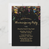 Moderne Streamers & Confetti Housewarming Party Kaart (Voorkant)