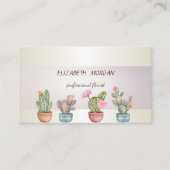 Moderne streep Cactus Succulent Visitekaartje (Voorkant)
