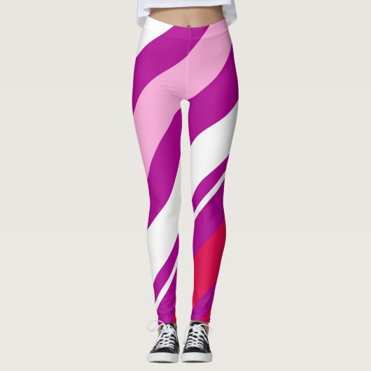 Moderne streep diagonale Leggings (Voorkant)