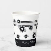 Moderne streep en bloemig papieren bekers (Achterkant)