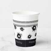 Moderne streep en bloemig papieren bekers (Rechts)