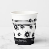 Moderne streep en bloemig papieren bekers (Voorkant)