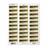 Moderne streep met zwart-wit en gouden verf etiket (Full Sheet)