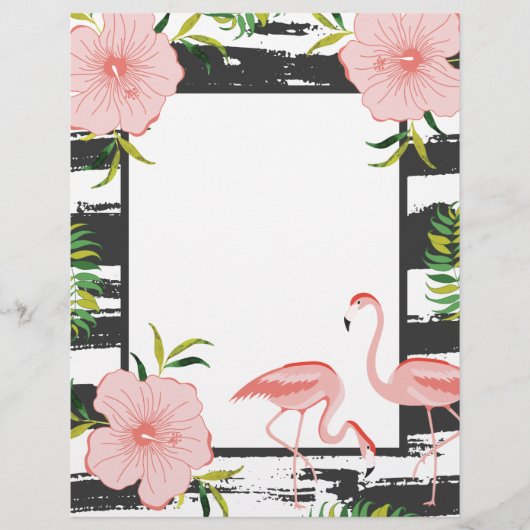 Moderne streep roze flamingo (Voorkant)