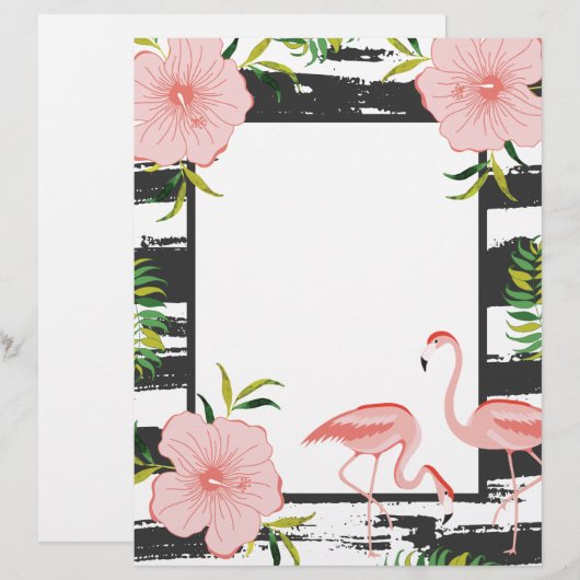 Moderne streep roze flamingo (Voorkant / Achterkant)