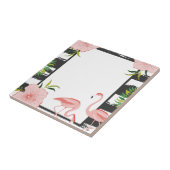 Moderne streep roze flamingo tegeltje (Zijkant)