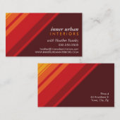 MODERNE STREEP vet vers monochroom heet rood Visitekaartje (Voorkant / Achterkant)