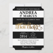 Moderne streep Zwart Wit 5x7 bruiloft uitnodiging (Voorkant)